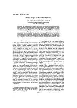 On the Origin of Mendelian Genetics1