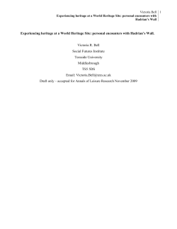 Experiencing heritage at a World Heritage Site: personal encounters