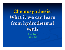 Chemosynthesis: What it we can learn from hydrothermal vents