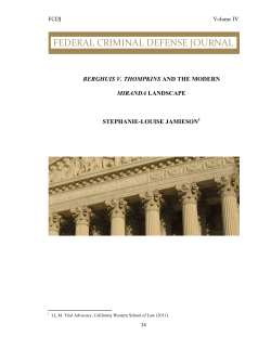Berghuis v. Thompkins and the Modern Miranda Landscape