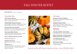 FALL-WINTER BUFFET