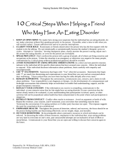 Helping a Friend Who May Have An Eating Disorder
