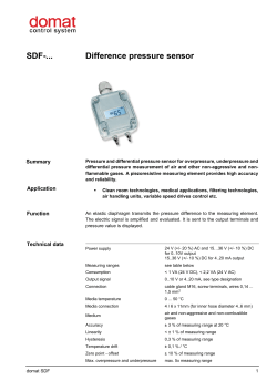 SDF-... Difference pressure sensor