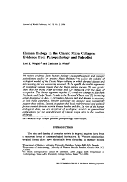 Human biology in the Classic Maya collapse: Evidence