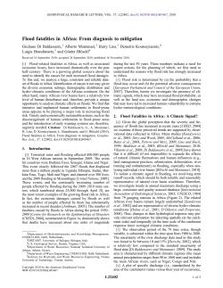 Flood fatalities in Africa: From diagnosis to mitigation
