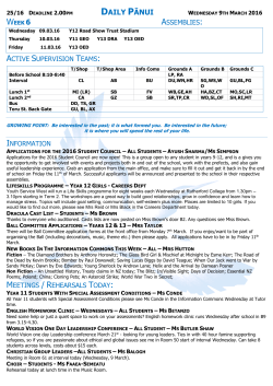 daily pānui - Rutherford College