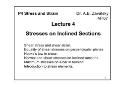 Lecture 4 Stresses on Inclined Sections