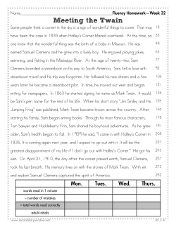 Meeting the Twain - Sacred Heart School