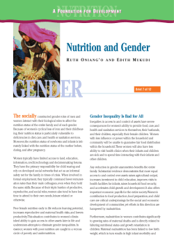 Nutrition and Gender