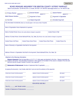 BC405 Measure Argument for Benton County Voter`s Pamphlet