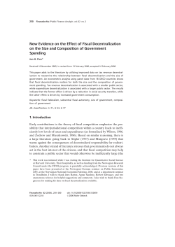 New Evidence on the Effect of Fiscal Decentralization on