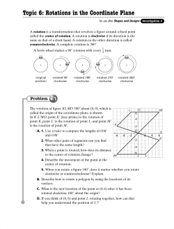 Topic 6: Rotations in the Coordinate Plane