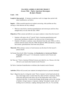 Native American Generalizations and Stereotype