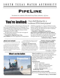 Fall Newsletter - South Texas Water Authority
