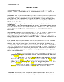 Oral Reading Techniques