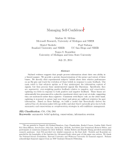 Managing Self-Confidence: Theory and Experimental Evidence