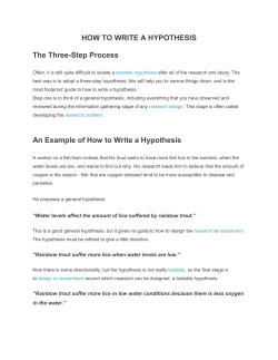 HOW TO WRITE A HYPOTHESIS The Three