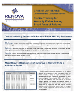 Precise Tracking for Warranty Claims Among Broad Array of Failures