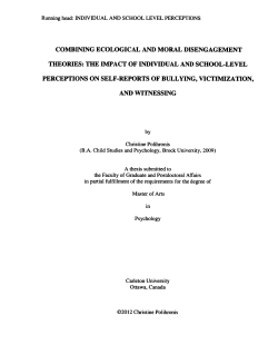 COMBINING ECOLOGICAL AND MORAL DISENGAGEMENT