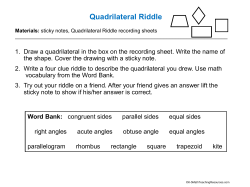 Quadrilateral Riddle - K-5 Math Teaching Resources