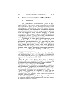 Federal Reserve Monetary Policy and The Taylor
