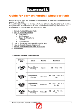 Guide for barnett Football Shoulder Pads