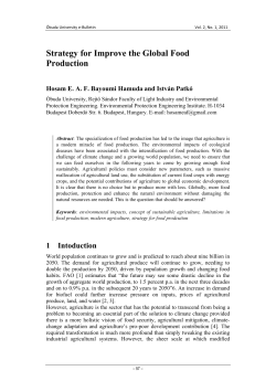 Strategy for Improve the Global Food Production