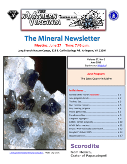 The Mineral Newsletter - Northern Virginia Mineral Club