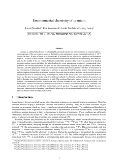 Environmental chemistry of uranium