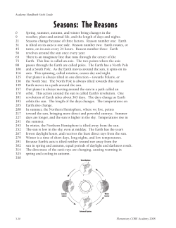 Seasons: The Reasons