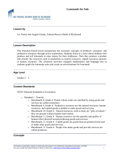 Lemonade For Sale - Finance in the Classroom