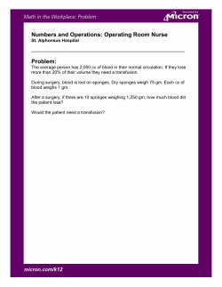 Numbers and Operations: Operating Room Nurse Problem: