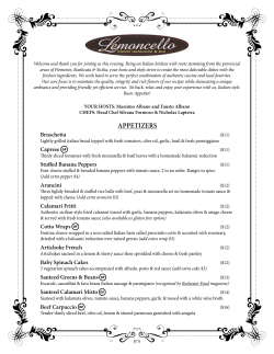 appetizers - Lemoncello