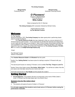 O Pioneers! - The Acting Company