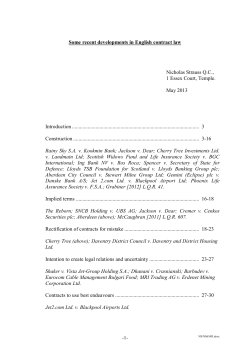 Some recent developments in English contract law