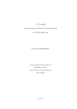 As I Exemplify: An Examination of the Musical