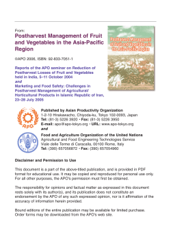 Postharvest Management of Fruit and Vegetables in the Asia