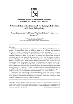 A Minimally Supervised Approach for Synonym Extraction with Word