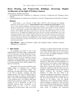 Heart Pleasing and Praiseworthy Buildings: Reviewing Mughal