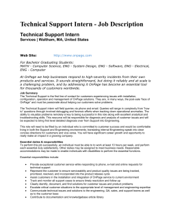 Technical Support Intern