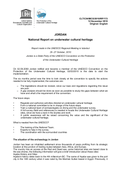 Jordan: national report on underwater cultural heritage