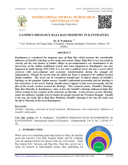 gandhi`s ideology-raja rao-moorthy in kanthapura