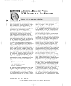 profile a poem is a house for words: ncte profiles mary ann hoberman