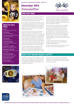 Newsletter - Elan Nursery