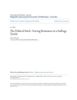 The Political Stitch: Voicing Resistance in a Suffrage Textile