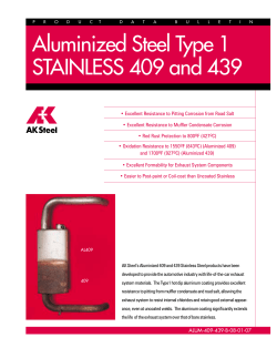 Aluminized Steel Type 1 STAINLESS 409 and 439