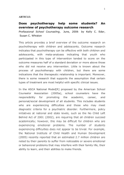 Does psychotherapy help some students? An overview of
