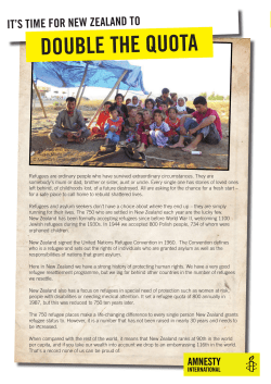Double the quota facts - Amnesty International NZ
