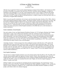 A Primer on Bible Translations