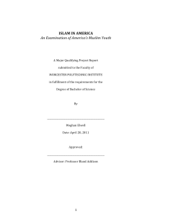 ISLAM IN AMERICA An Examination of America`s Muslim Youth